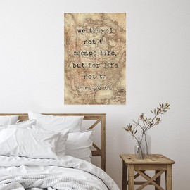 We Travel Not to Escape Life Wall Sticker Vintage World Geographical Distribution Outdoors Wall Sticker Vinyl Wall Stickers Quotes for Living Room Laptop Cafe Hotel Home Decor 28in