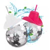 Grupo Carnavallia 2 Vaso Bola Disco Sombrero Texano Blanco Rosa