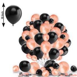 Rose Gold Black Balloons Set 30PCS Rose Gold Birthday Balloons Black Latex Balloons Party Balloons for Birthday Baby Shower Wedding Party Decoration
