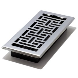 Decor Grates AJH410-C Oriental Floor Register, 4x10 Inches, Chrome