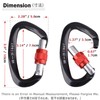 Azarxis Locking Carabiner, D-Ring, Climbing Button, Aluminum Carabiner, Load Capacity