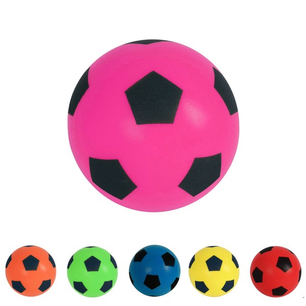 Fun Sport 20cm Football | Indoor/Outdoor Soft Sponge Foam Soccer Ball | Play Many Games For Hours Of Fun | Suitable For Adults, Boys And Girls Of All Ages (19.4cm Pink)