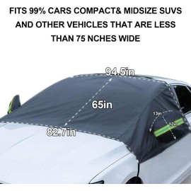 Cubierta de nieve para parabrisas con cubiertas de espejo lateral, protege parabrisas y limpiaparabrisas de resistencia a la intemperie, lluvia, sol, heladas, tamaño extragrande para la mayoría de vehículos, coches y SUV