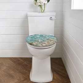Flashideas Starfish Shell Toilet Lid Cover Soft Plush Seat Bathroom Decoration Accessories Fits Most Toilet Lids for Bathroom Decor Easy to Clean Toilet Lids for Bathroom Machine