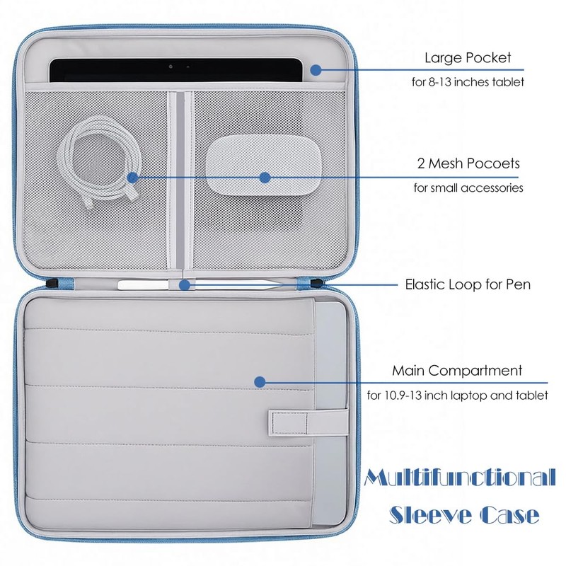 ProElife 13 Inch Laptop Sleeve for MacBook Neo, Retractable Handle,