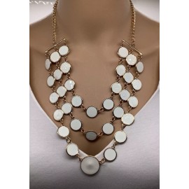 Chico's Cream / Gold Statement Necklace NWTS