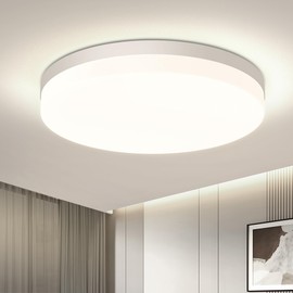EASY EAGLE Ceiling Light LED Ceiling Light Flat 48 W 4000 K 4800 LM Neutral White Round Bathroom Lamp IP44 Waterproof Modern Panel Lamp for Kitchen Living Room Cellar Lamp Bedroom Hallway Diameter 30