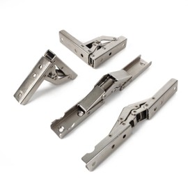 YIDELAI 90 Degree Folding Hinge Stainless Steel Elastic Hinge Wall-Mounted Shelf Bracket Hardware Furniture Fittings (Set of 4)