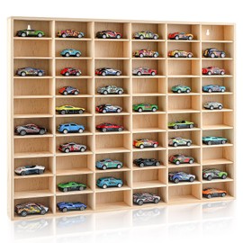 Seenelling Hot 1/64 Diecast Wheels Display Case Holds 60 Toy Cars Wooden Wall Mount Car Display Shelf Storage Organizer Case for Toy Collectibles , Wheel , Model,10 Layers