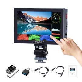FEELWORLD P6X 5.5" 1000Nit Camera Field Monitor 3D LUT, HDR, Waveform, 9:16 Marker 1920x1080 Touch Screen 4K HDMI 60Hz Support DSLR Camera Monitor