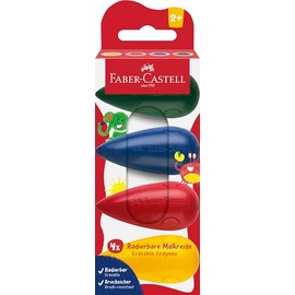 FABER-CASTELL 120408 Wax Crayons from 2 Years, Colouring Chalk Pear, 4 Colourful Chalks
