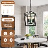 BrightHome Farmhouse Chandelier 4-Light, Black Pendant Light Fixture Ceiling Hanging