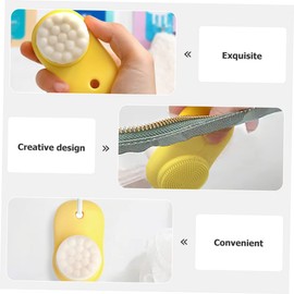 VICASKY 2pcs Face Cleansing Brush Portable Dual-sided Facial Washing Tool for Makeup Removal and Deep Cleaning Lemon