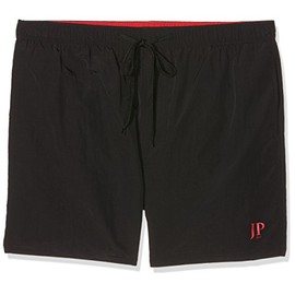 JP 1880 Men's Big & Tall Contrast Lined Quick Dry Swimming Trunks Black XXXX-Large 702532 10-4XL