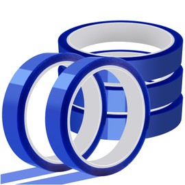 KufaerBeam 5 Rolls Heat Tape for Sublimation, 20mm x 33m Blue Heat Tape Heat Proof Tape, Heat Resistant Tapes High Temp Tape for Electronics 3D Printers Sublimation, No Residue