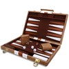 Backgammon Set - Classic Board Game with Premium Leather Case
