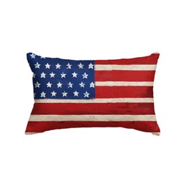 AVOIN colorlife 4th of July Patriotic Throw Pillow Cover, 12 x 20 Inch Stripes Stars Independence Day Memorial Day America Flag Decor Cushion Case for Sofa Couch