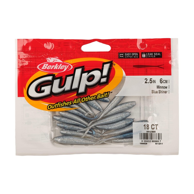 Berkley Gulp! Minnow Fishing Soft Bait, Blue Shiner, 2 1/2"