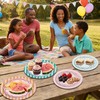 48pcs Italian Summer Party Plates Striped Paper Plates 9" +