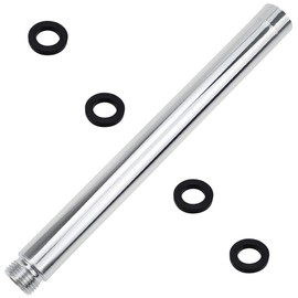 DXLing 22.5cm Stainless Steel Shower Extension Tube Chrome Plating Round Shower Pipe Handheld Straight Bathroom Shower Head Extension Arm Tube Extender for Bathroom Accessory