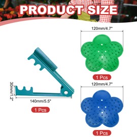 sourcing map 2pcs Rose Thorn Stripper Tool Set 5.5" 4.7" Metal PVC Flower Thorn Leaf Remover Flower Stem and Leaf Stripping for Gardening Home Florist Arrangement, Blue Green