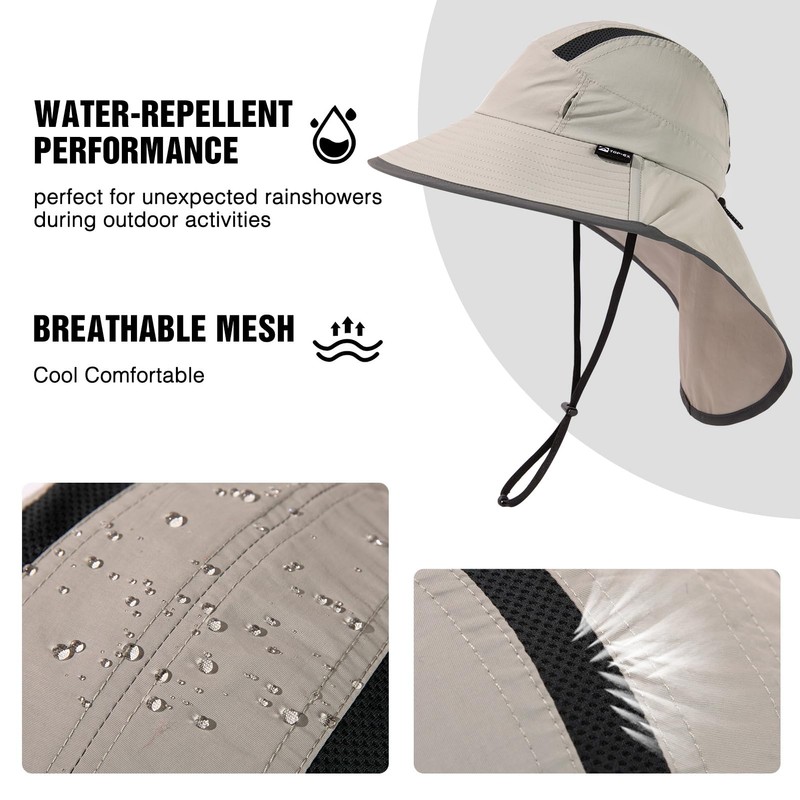 TOP-EX L/XL Ponytail Women Sun Hat with Neck Flap Sunglass