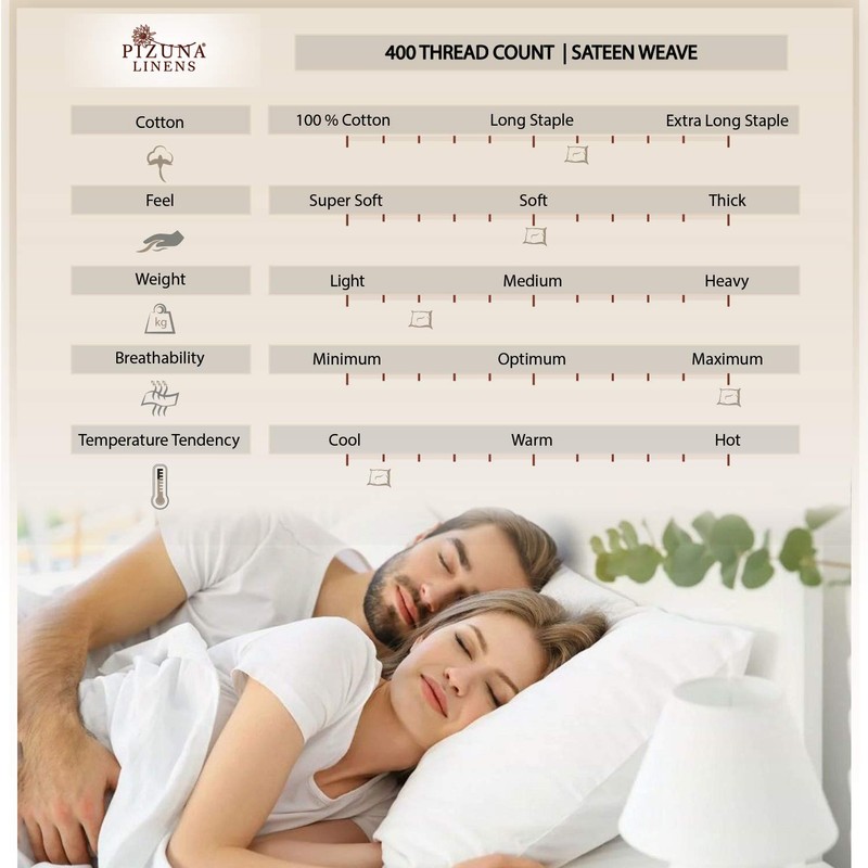 Pizuna 100% Cotton King Pillow Cases 2 Pack Silver 50x90cm,
