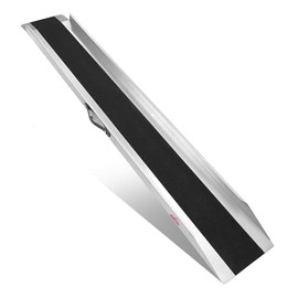 Ruedamann 5' Long Shed Ramp for Lawn Mower, 660lbs Capacity, Non-Slip Portable Loading Ramp with Handle, Steel Ramps for Lawn Mower, Motorcycle, ATV, Dirt Bike, 1PC