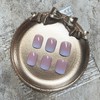 MERVF Short Press on Nails Square Fake Nails White Ombre