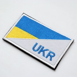 Patch Ukraine Flag UKR Velcro Removable Military Airsoft Embroidery Patch
