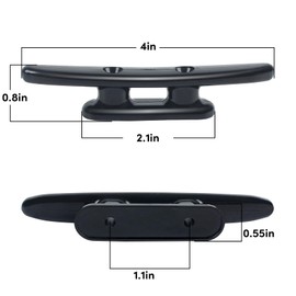 WTMORE Boat Cleats 4 inch, High Impact Black Nylon Dock Cleats, Rope Cleat W/Screws, Perfect for Marine, Deck, Nautical Decor/Home Decor (6 Pack)