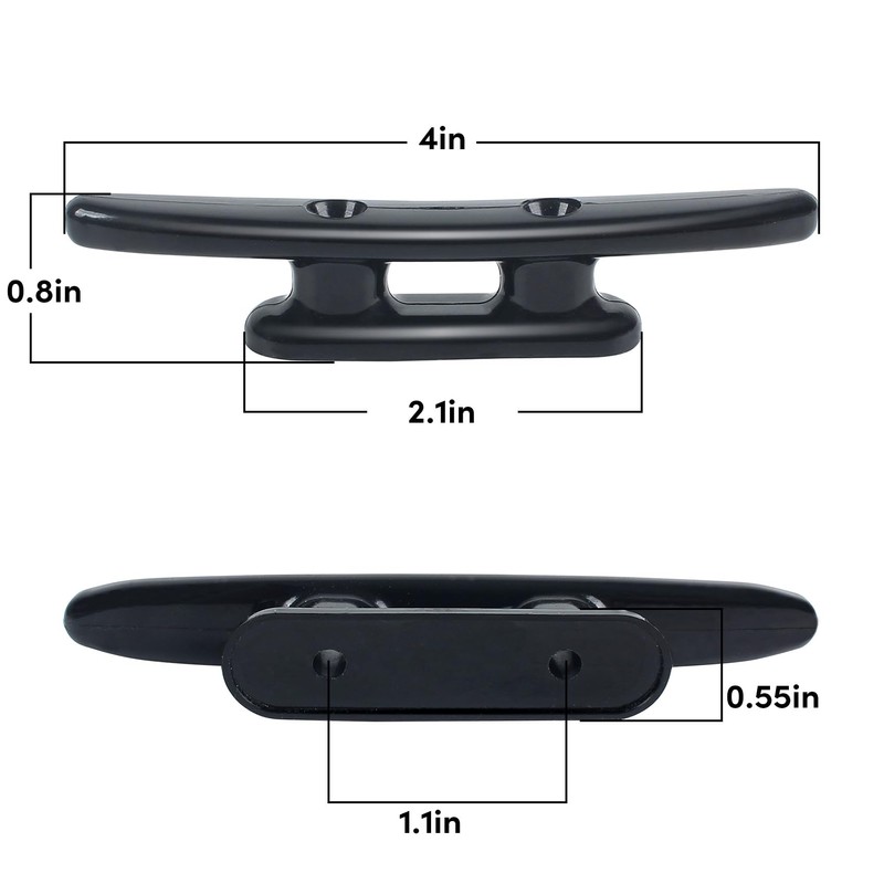WTMORE Boat Cleats 4 inch, High Impact Black Nylon Dock
