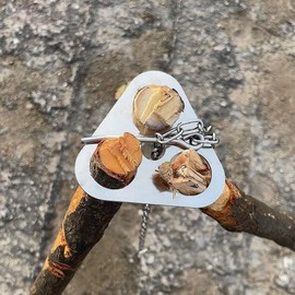 Camping Tripod Board，Turn Branches into Campfire Tripod ，Stainless Steel Campfire Support Plate with Adjustable Chain for Hanging Cookware,Portable Camping Gear (Standard)