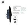Trendi Switch 2 Gang Long Switched Modern Designer Plug Socket