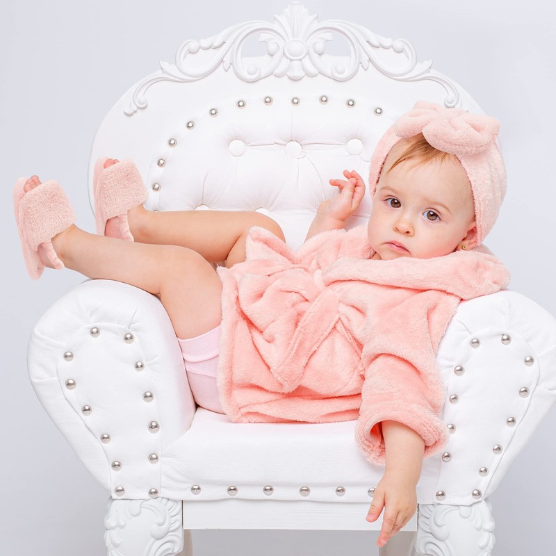 Rising Star Pink Bathrobe Spa Set, Robe, Slippers & Cap