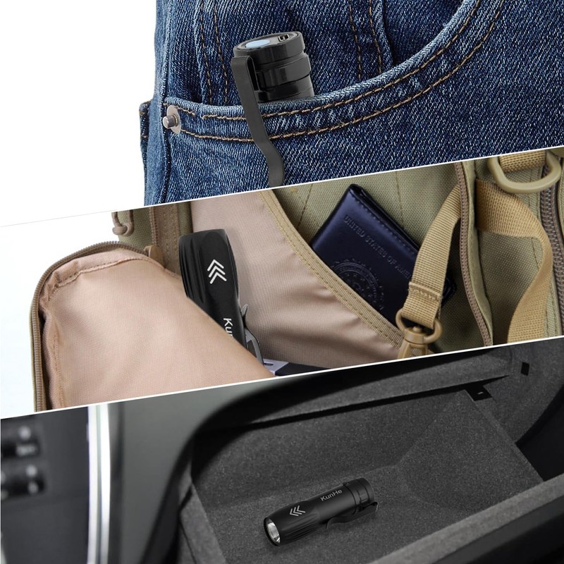 KunHe 10 Pack Small Rechargeable Flashlights Bulk USB-C Mini High