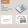 AMASHEN 17-Inch Undermount Bathroom Sink, White Ceramic Rectangular Vanity Sink
