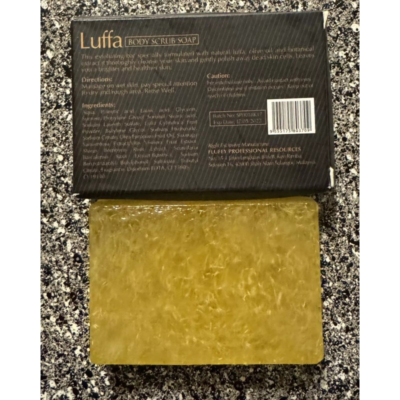 Original FLUFFY LUFFA Body Scrub Soap X3 REMOVE DIRT Dark
