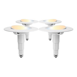 Jolux 4 Pack 5/6 Inch 5CCT LED Can Light Gimbal Retrofit Recessed Downlight, Adjustable Angle, Recessed Lighting CCTSelectable 2700K/3000K/3500K/4000K/5000K,12W=60W,800LM, Dimmable, E26 Base.