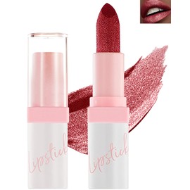 Glitter Matte Lipstick,Long Lasting Waterproof Shiny Lip Gloss,Diamond Metallic Sparkling High Pigment Non-Stick Cup Lip stain Tint,Full-Coverage Lip Balm Lip Makeup, Christmas Gift for Women Girl-03