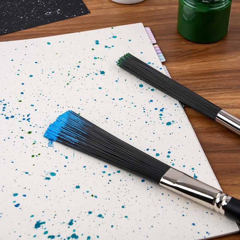 2Pcs/Set Splatter Brush Abstract Art Brush |Flat/Round Splatter Brush| for