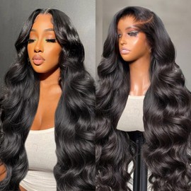 padise 24Inch 13x6 Body Wave Lace Front Wigs Human Hair Pre Plucked with Baby Hair 200% Density Glueless Human Hair Wigs for Women HD Transparent Lace Front Wigs with Natural Hairline
