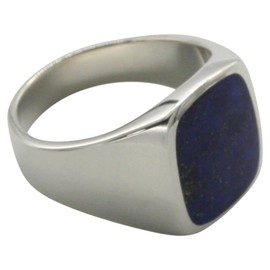 Fine Signet Ring 925 Silver with Lapis Lazuli, Silver