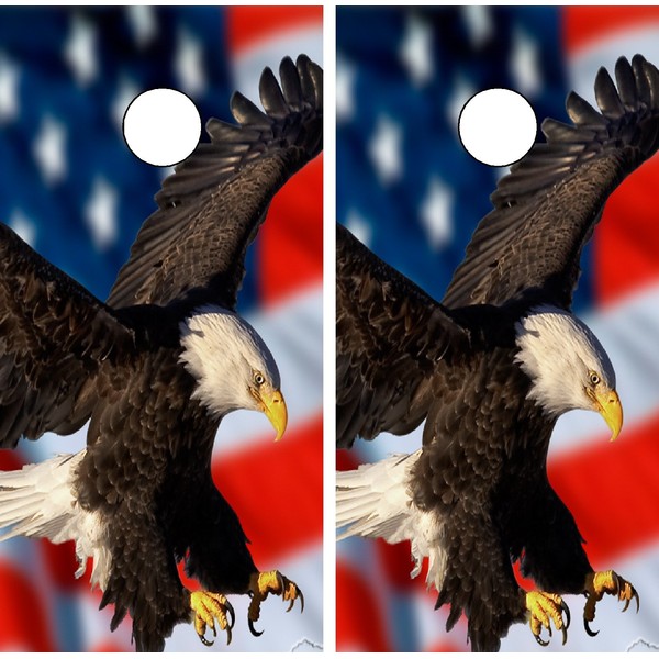 C210 American Flag Eagle Cornhole WRAP Wraps Laminated Board Boards