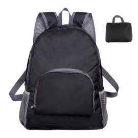 Foldable Backpack, Lightweight Small Backpack, Waterproof Small Backpacks, Space-Saving Pack, Hiking Backpack, Packable Backpack Suit For Women Men Outdoor Camping Hiking Biking Shopping (20L Black)