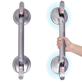 HEINSY 21inch Upgrade Suction Shower Grab Bar, Portable Shower Handle Bar Suction Grip Bar Bathtub Handle with Strong Hold Suction Cup Fitting and Rapid Release for Bathroom(Max Capacity :300lb