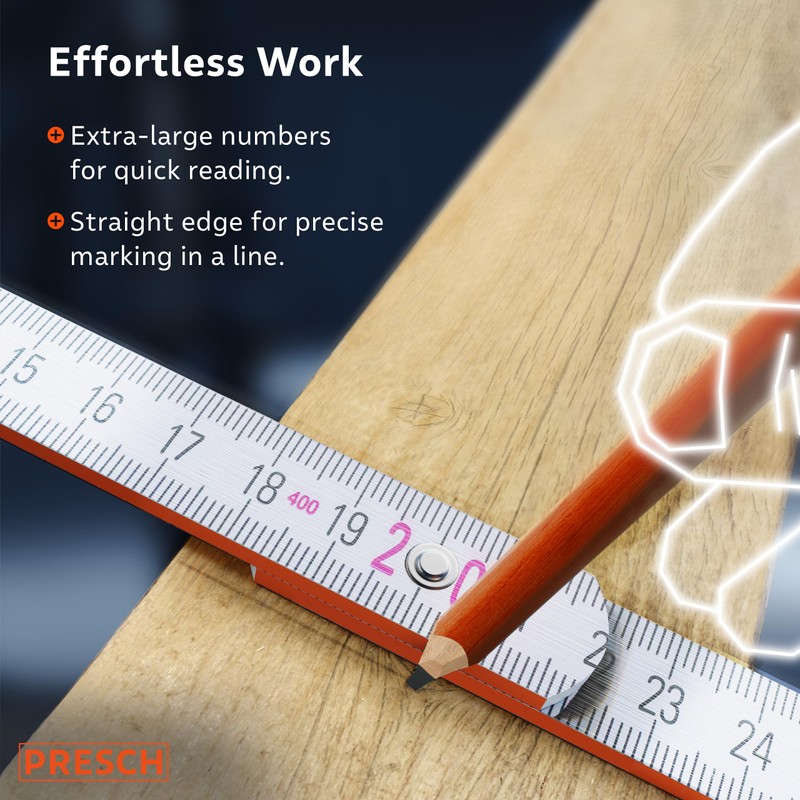 Presch Folding Rule 2m with Angle Scale | Wood |