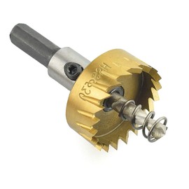 Hole Saw Cutter SUPERTOOL 25mm HSS Titanium Hole Saw Cutter Tool Kit Drill Bit Set Remover Tools for Steel, Stainless Steel,Iron, Copper, Brass, Aluminum, Fiberglass, Formica