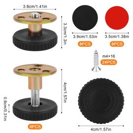 MIHURO Adjustable Feet 8 Pieces Adjustable Levelling Feet 33-40mm Adjustable Cabinet Legs with Mounting Accessories High Load Bearing Capacity Table Leg Extenders for Sofas Beds Tables Cabinets