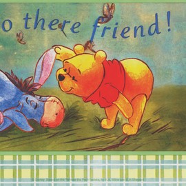 Concord Wallcoverings Peel & Stick Wallpaper Border, Kids Pattern Painted Little Pig Bear Neddy Greeting Words for Girl's Bedroom Boy's Bedroom Play Room, Green Blue Pink Yellow, 15 ft by 5 in 2257W